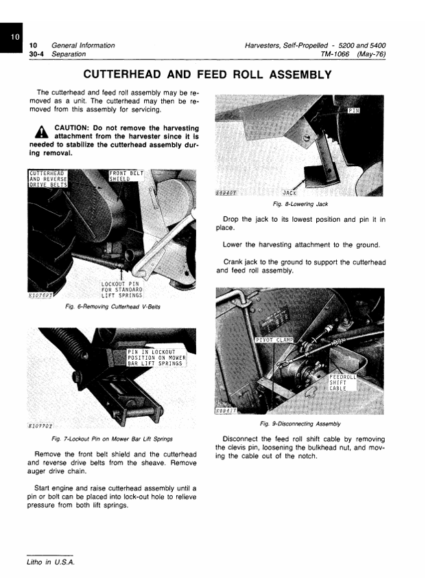 JOHN DEERE 5200 AND 5400 SELF-PROPELLED FORAGE HARVESTER TECHNICAL MANUAL TM1066