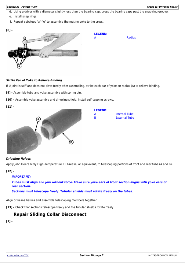 JOHN DEERE 265, 275 & 285 ROTARY DISC MOWER DIAGNOSTIC AND REPAIR TECHNICAL MANUAL TM1795