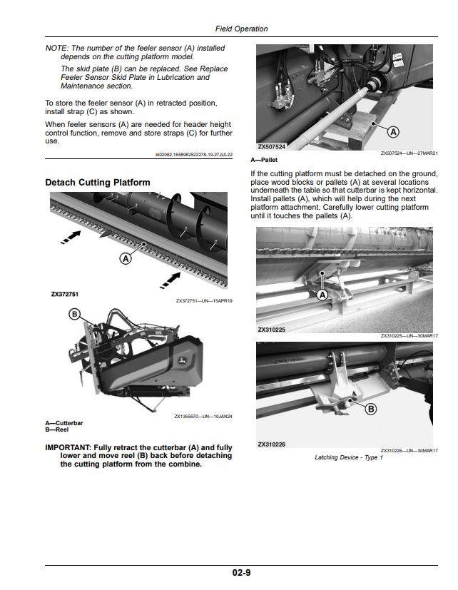 JOHN DEERE XA 22, XA 25, XA 30, XA 35, AND XA 40 CUTTING PLATFORM OPERATOR MANUAL OMDXE15152