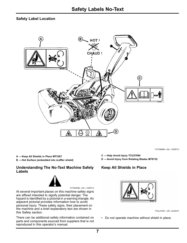 JOHN DEERE 180, 220 E-CUT HYBRID WALK GREEN MOWER OPERATOR MANUAL OMTCU39939