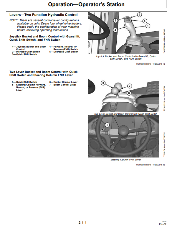 JOHN DEERE 624K 4WD LOADER OPERATOR MANUAL OMT317731