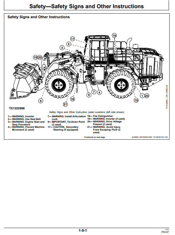 JOHN DEERE 944 X 4WD LOADER OPERATOR MANUAL OMT474671X019
