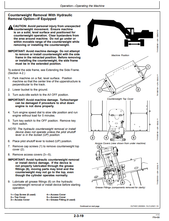 JOHN DEERE 470GLC EXCAVATOR OPERATOR MANUAL OMT293261
