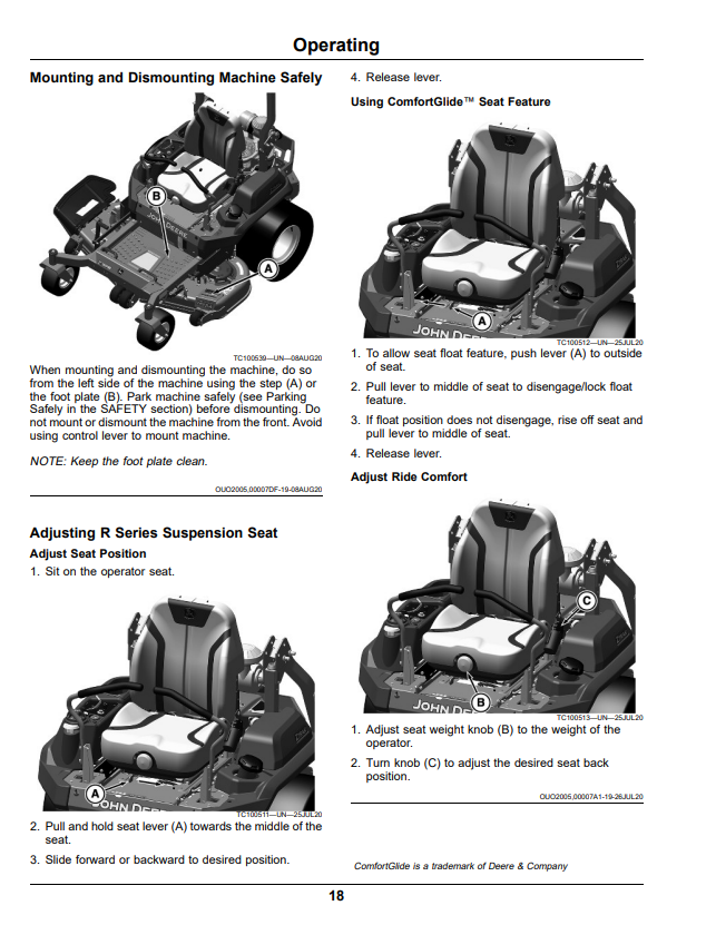 JOHN DEERE Z740R ZTRAK™ SERIES GAS OPERATOR MANUAL OMUC30147
