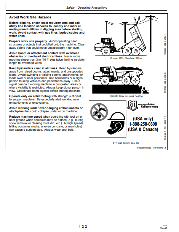 JOHN DEERE 260E AND 310E ARTICULATED DUMP TRUCK OPERATOR MANUAL OMT437831X019