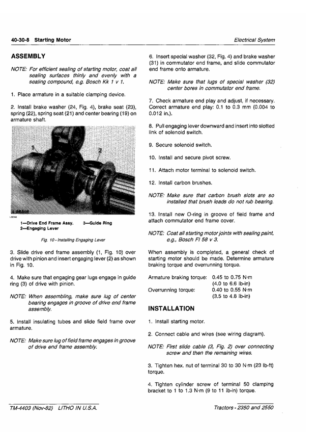 JOHN DEERE 2350 AND 2550 TRACTOR TECHNICAL MANUAL TM4403