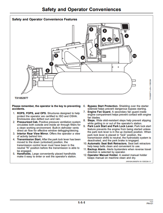 JOHN DEERE 850J CRAWLER DOZER OPERATOR MANUAL OMT275118