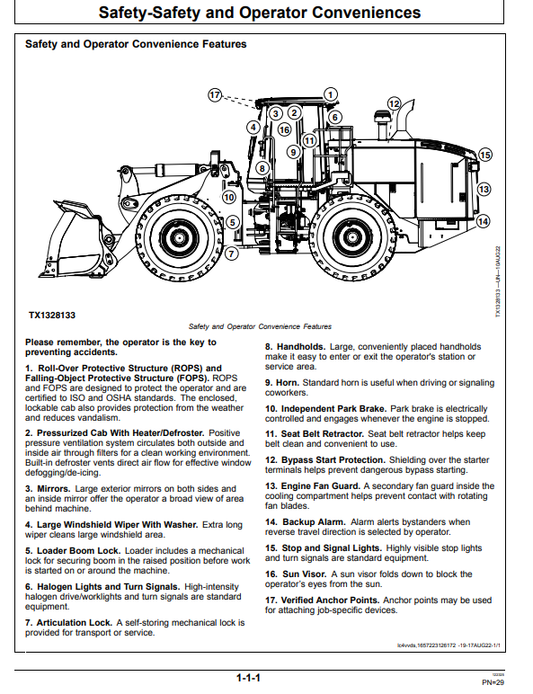 JOHN DEERE 744 P 4WD LOADER OPERATOR MANUAL OMT507397X019