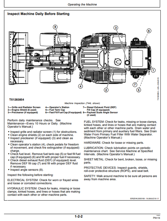 JOHN DEERE 4WD LOADER PAYLOAD SCALE OPERATOR MANUAL OMT447731X019