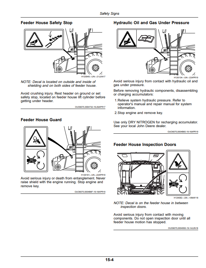JOHN DEERE 4LZ-13 (S760) GRAIN COMBINE, 4YL-8A (S760) AND 4YL-12 (S760) CORN COMBINE OPERATOR MANUAL OMHXE164282TC
