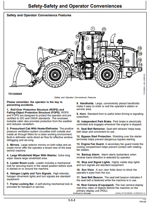 JOHN DEERE 724 P 4WD LOADER OPERATOR MANUAL OMT483922X019