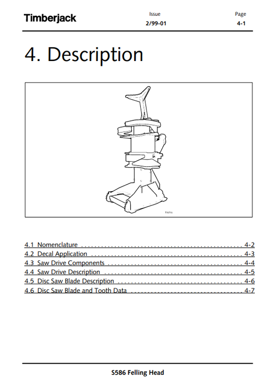 JOHN DEERE S586 STT DISC SAW FELLING HEAD OPERATOR MANUAL OMF288081