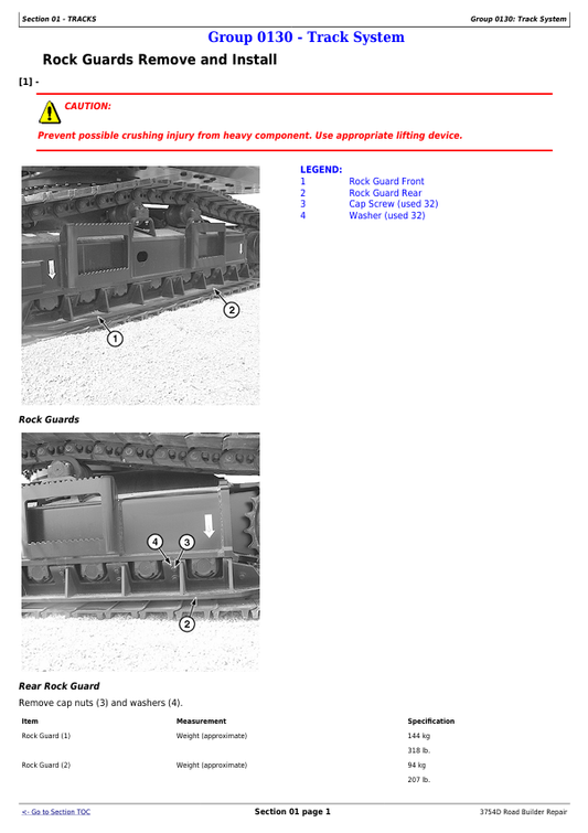 JOHN DEERE 3754D ROAD BUILDER REPAIR TECHNICAL MANUAL TM10422