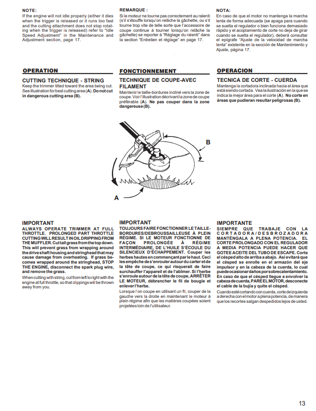JOHN DEERE XT140B UT15147 STRING TRIMMER / BRUSHCUTTER OWNER MANUAL OMPS01078