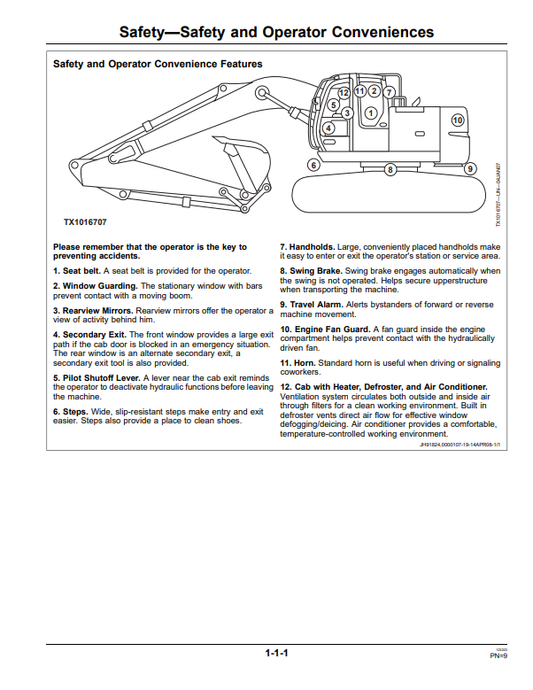 JOHN DEERE 135D EXCAVATOR OPERATOR MANUAL OMT239673