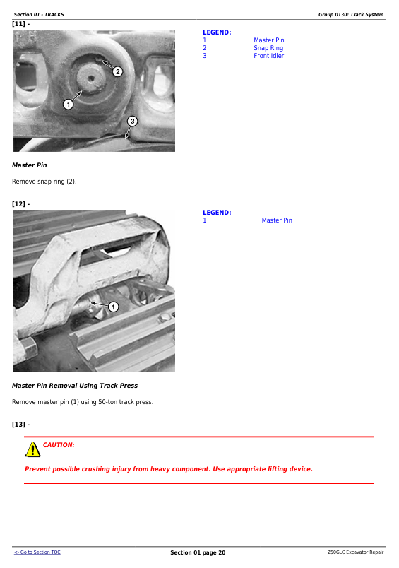 JOHN DEERE 250GLC EXCAVATOR REPAIR TECHNICAL MANUAL TM12177