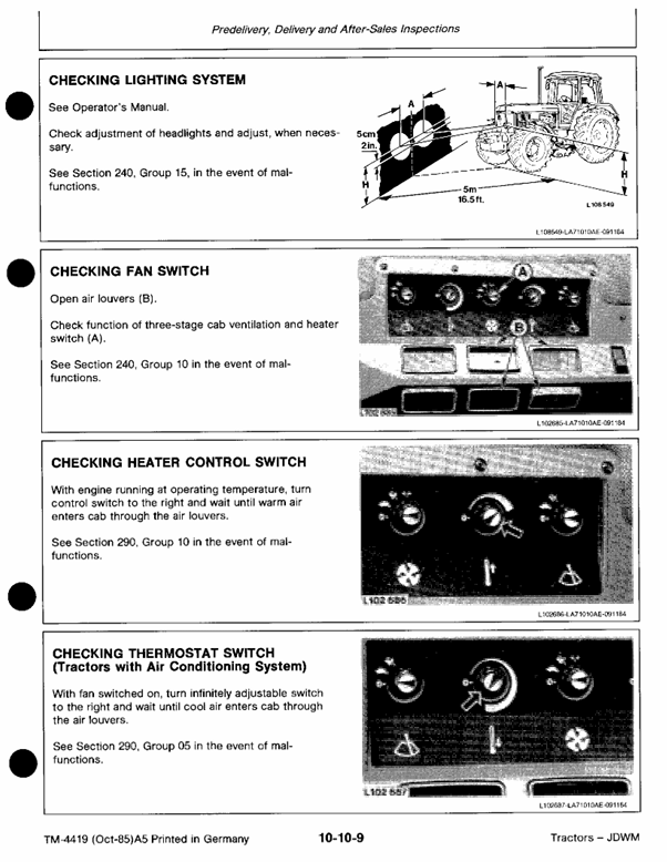 JOHN DEERE 3640 TRACTOR TECHNICAL SERVICE REPAIR MANUAL TM4419