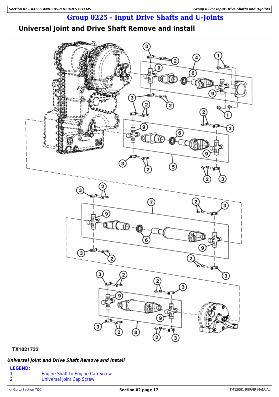 JOHN DEERE 444K 4WD LOADER WITH ENGINE 4045HDW56 (IT4) REPAIR MANUAL TM12091