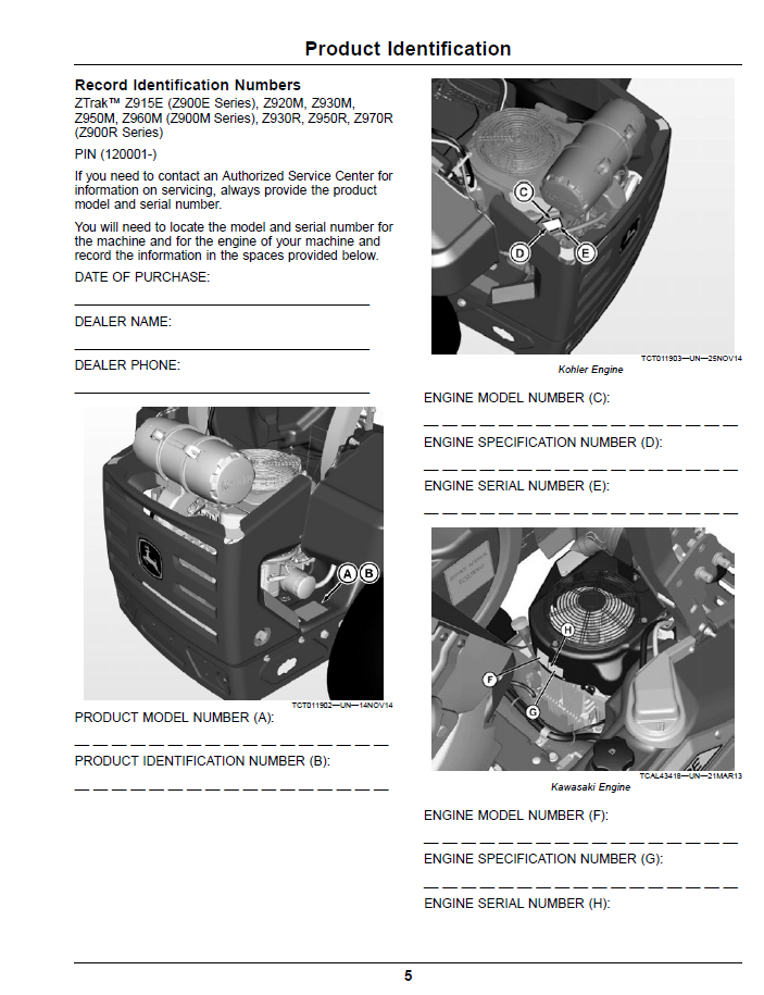 OMUC32807 - JOHN DEERE Z900E, Z900M, Z900R ZTRAK™ PRO SERIES GAS OPERATOR MANUAL