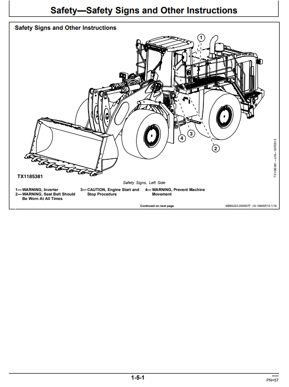 JOHN DEERE 944K 4WD LOADER OPERATOR MANUAL OMT414138X19