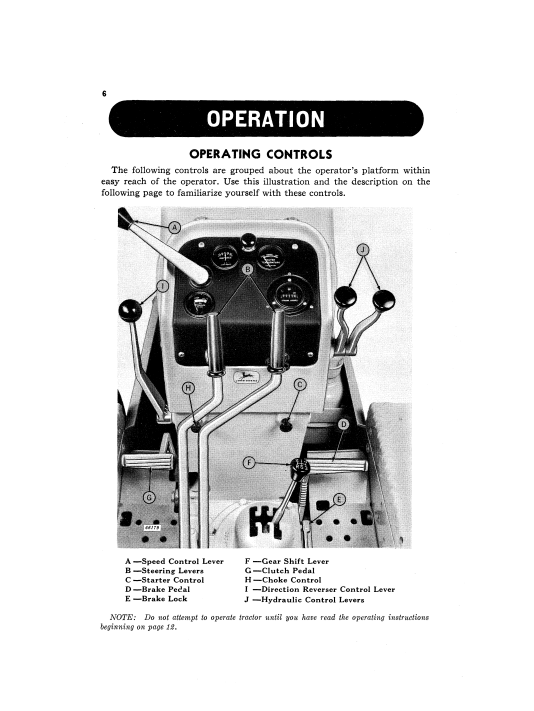 JOHN DEERE INDUSTRIAL 440 CRAWLER TRACTOR OPERATOR MANUAL OMT54458