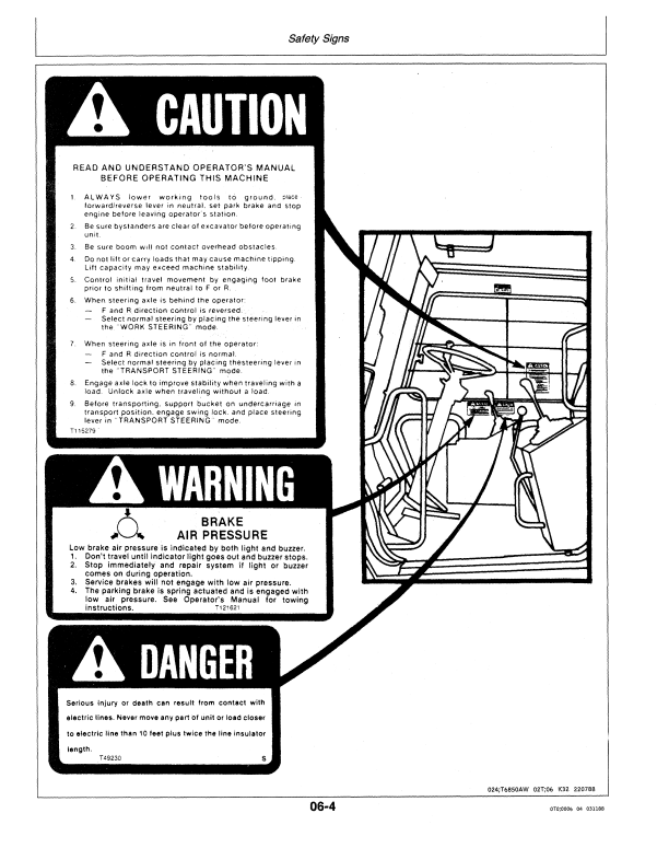 JOHN DEERE 495D EXCAVATOR OPERATOR MANUAL OMAT126003