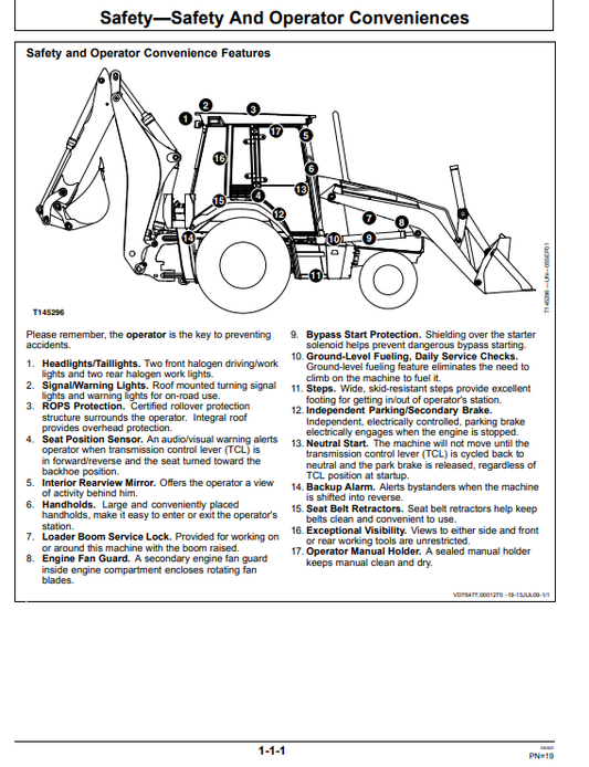 JOHN DEERE 410J BACKHOE LOADER OPERATOR MANUAL OMT211053