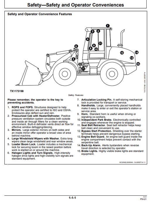 JOHN DEERE 244K, 244K-II, 324K 4WD LOADER OPERATOR MANUAL OMT349747X19