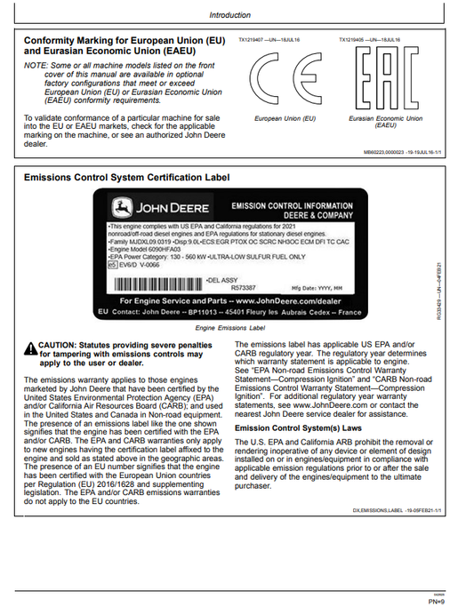 JOHN DEERE 350GLC EXCAVATOR OPERATOR MANUAL OMT351368X19