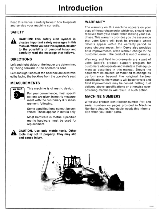 JOHN DEERE 710B BACKHOE LOADER OPERATOR MANUAL OMT82176