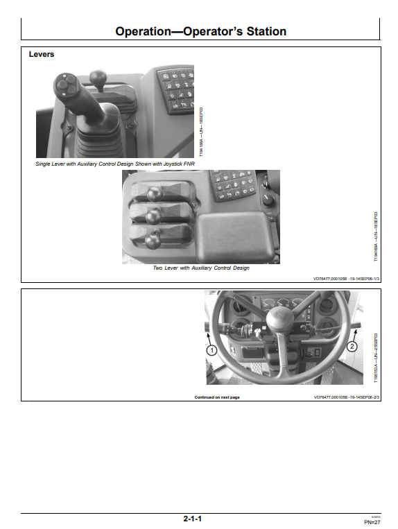 JOHN DEERE 744J & 824J LOADER OPERATOR MANUAL OMT200785