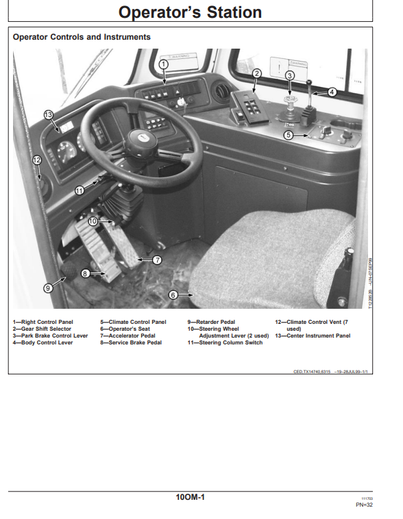 JOHN DEERE B25C ARTICULATED DUMP TRUCK OPERATOR MANUAL OMT167174