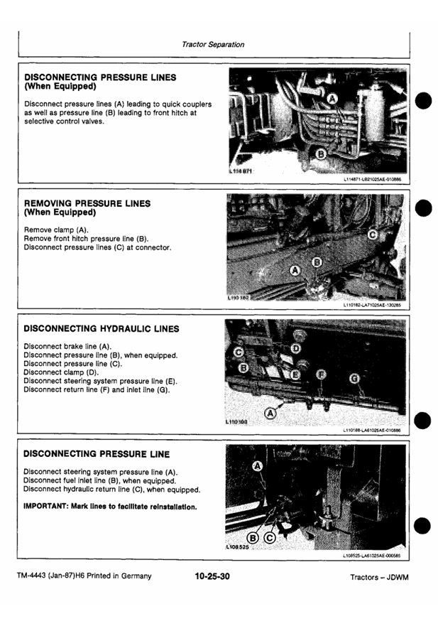 JOHN DEERE 3050, 3350 AND 3650 TRACTOR REPAIR MANUAL TM4443