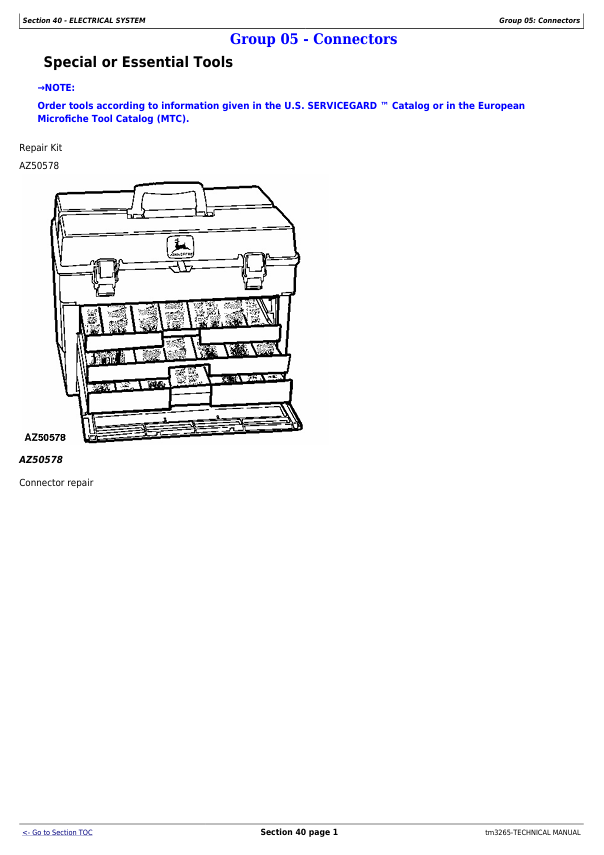 JOHN DEERE 540, 545, 550, 570, 580, 590 ROUND BALER TECHNICAL MANUAL TM3265