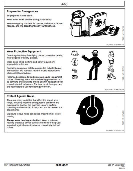 JOHN DEERE 250 P EXCAVATOR OPERATOR MANUAL TM14649X019