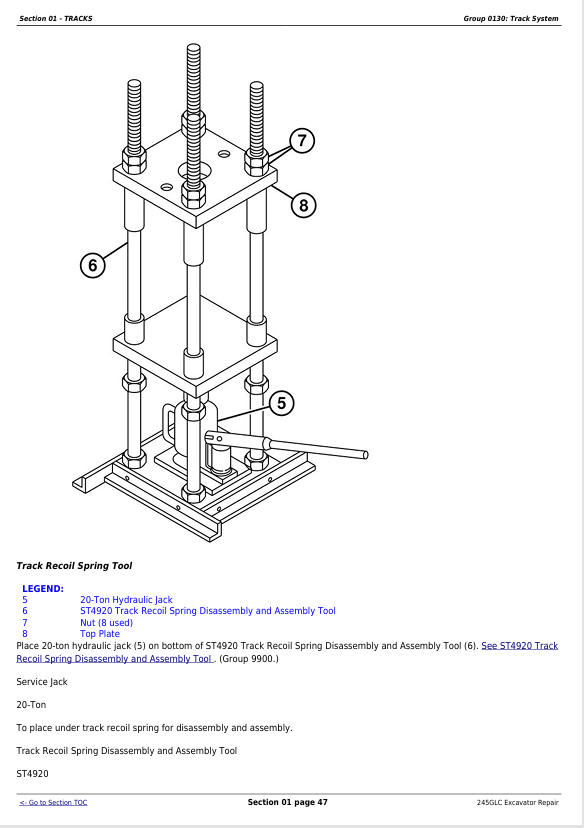 JOHN DEERE 245GLC IT4 EXCAVATOR REPAIR TECHNICAL MANUAL TM12663