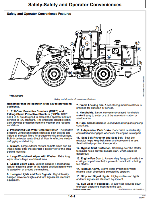 JOHN DEERE 544 G 4WD LOADER OPERATOR MANUAL OMT468695X019