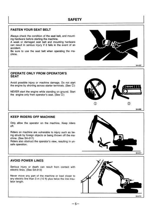 HITACHI EX100-2 EXCAVATOR OPERATOR MANUAL EM12LNA13