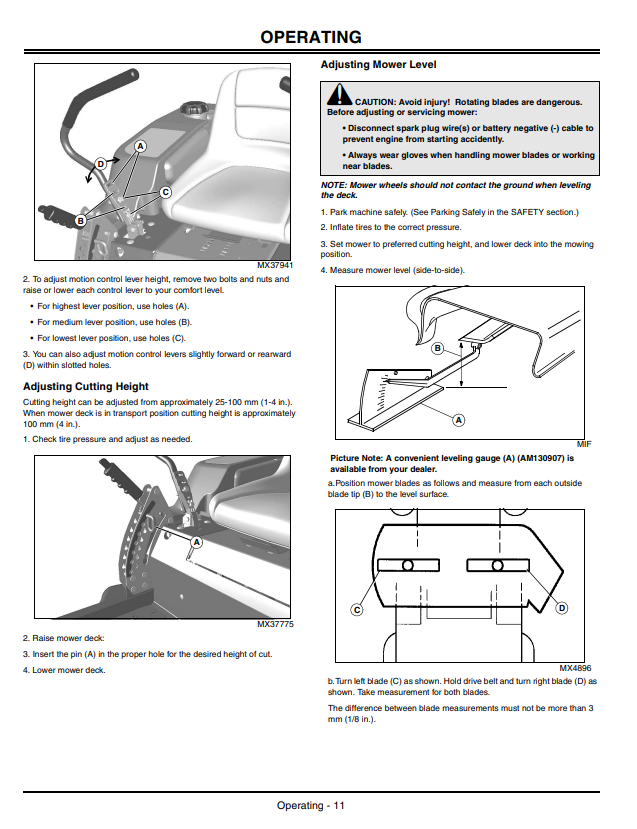 JOHN DEERE Z225, Z425, Z445 EZTRAK OPERATOR MANUAL OMM154566