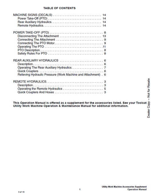 6903714 Bobcat 5600 A/B Series Toolcat Accessories Operation Manual PDF