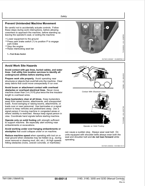 JOHN DEERE 318D, 319D, 320D AND 323D SKID STEER LOADER REPAIR TECHNICAL MANUAL TM11399