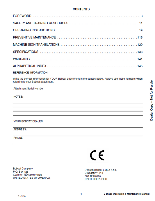 6902081 - BOBCAT V-BLADE OPERATION AND MAINTENANCE MANUAL PDF