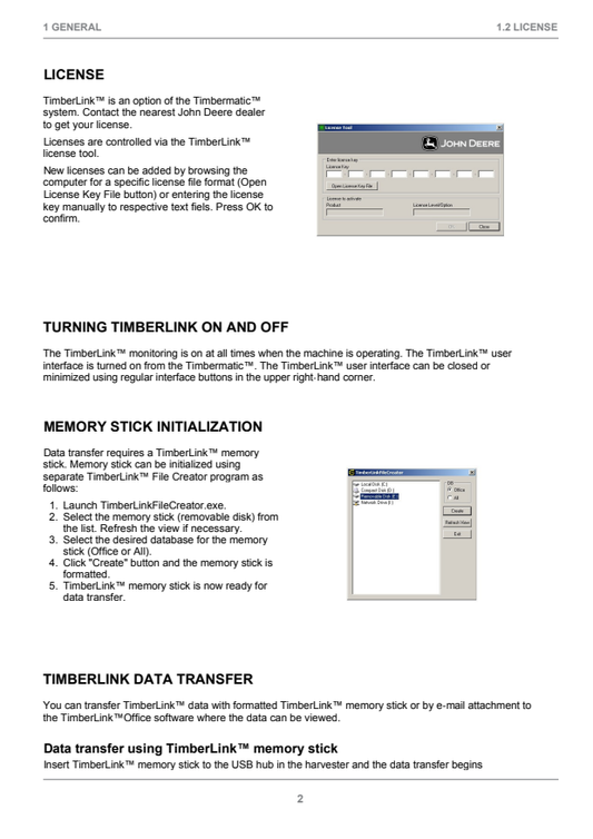 JOHN DEERE 1070E, 1170E, 1270E, 1470E TIMBERLINK OPERATOR INSTRUCTION MANUAL F076802