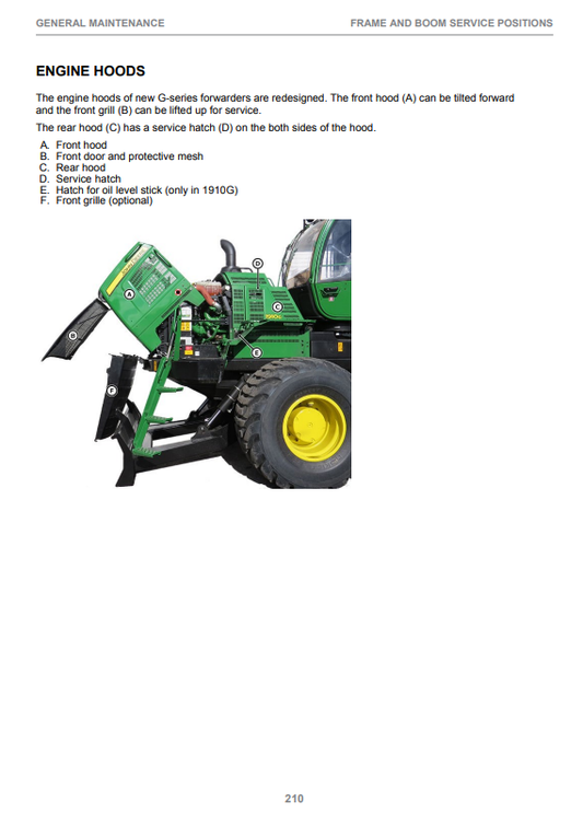 JOHN DEERE 1910G FINAL TIER 4 ROTATING & LEVELING CABIN OPERATOR MANUAL F700313