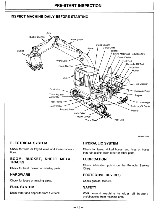 HITACHI EX100M-2 EXCAVATOR OPERATOR MANUAL EM12M13