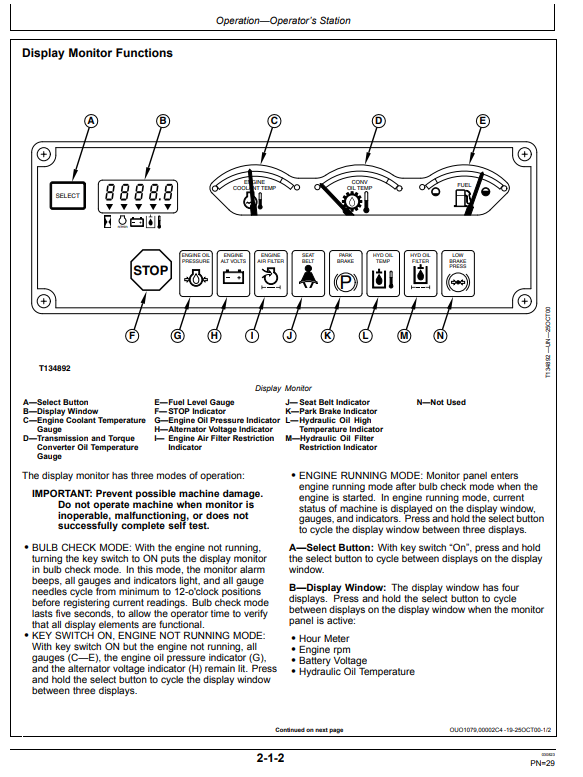 JOHN DEERE 410G BACKHOE LOADER OPERATOR MANUAL OMT201153