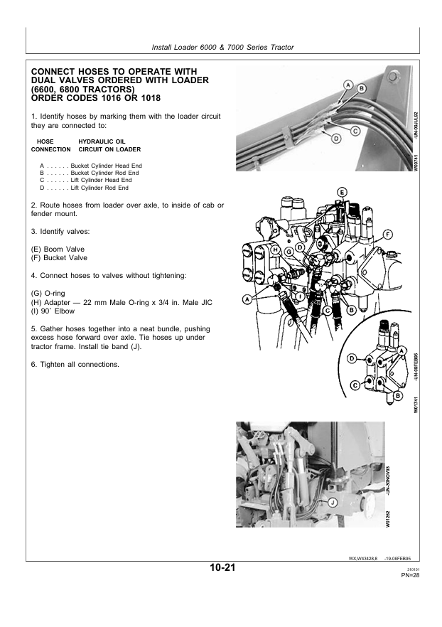 JOHN DEERE 720, 725 LOADER PRE DELIVERY INSTRUCTION MANUAL PDIW43428