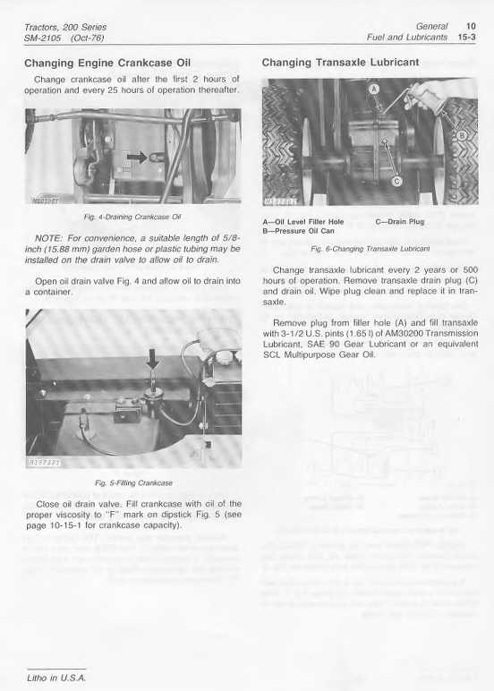 JOHN DEERE 200, 210, 212 AND 214 LAWN AND GARDEN TRACTOR SERVICE MANUAL SM2105