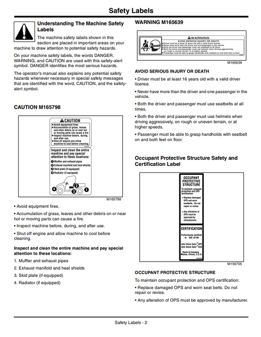 JOHN DEERE GATOR™ UTILITY VEHICLE XUV 855D VEHICLE OPERATOR MANUAL OMM166784