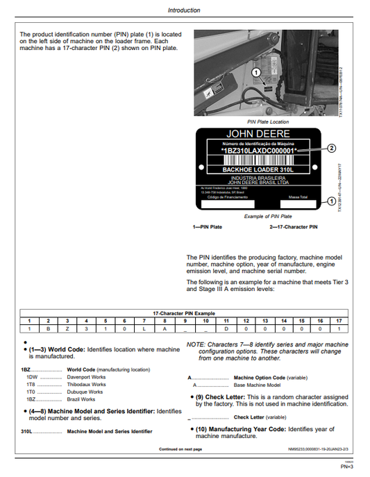 JOHN DEERE 310L BACKHOE LOADER OPERATOR MANUAL OMT390394X19